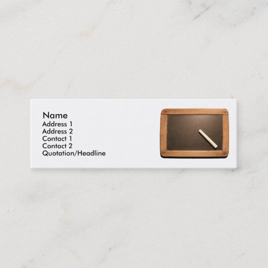 アルドワーズヴィンテージスクール石板とチョークミニBC スキニー名刺 (正面)