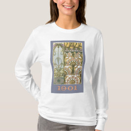 アルヌオーヴォー 花 アルフォンス・ミュシャ フローラルアート 1901 Tシャツ