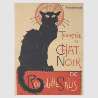 アルヌーボー・シュタインレンの黒猫ビンテージプリント 薄葉紙