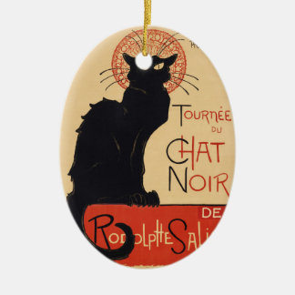 アルヌーボー・シュタンレン 黒猫 ヴィンテージ プリント セラミックオーナメント