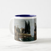 アルノルド・ベックリンによる『海辺の別荘』、象徴主義芸術 ツートーンマグカップ (正面左)