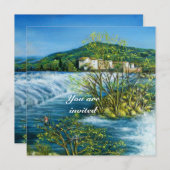 アルノ川、フィレンツェ トスカーナの風景 招待状 (正面/裏面)