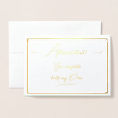 アルハムドゥリラーハ、あなたは私の宗教の半分を完成してくれたよ、という意味の素敵なカード 箔カード (封筒付き正面)