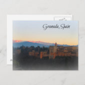 アルハンブラとグランダの夕日のパノラマビュー ポストカード (正面/裏面)