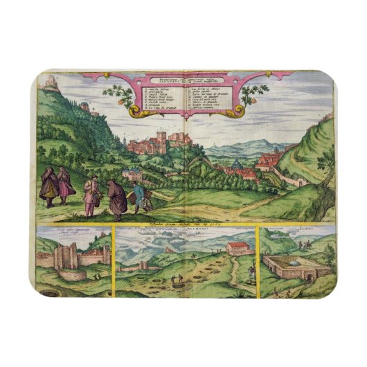 アルハンブラのビュー、'Civitates Orbis Terrarから マグネット (横)