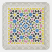 アルハンブラのモザイクデザイン、「アラビア語」 スクエアシール (正面)