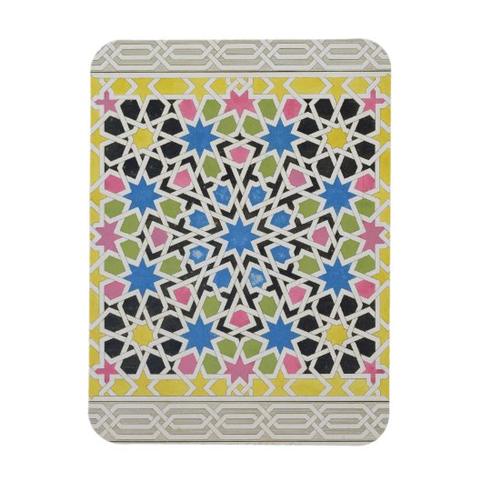 アルハンブラのモザイクデザイン、「アラビア語」 マグネット (縦)