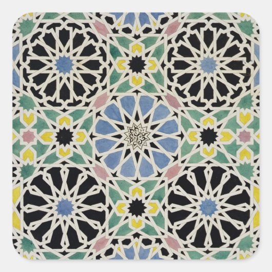 アルハンブラのモザイク舗装、「アラビア語」から スクエアシール (正面)