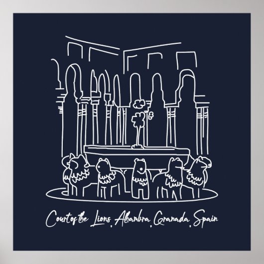 アルハンブラのライオンの庭 1 ポスター (正面)