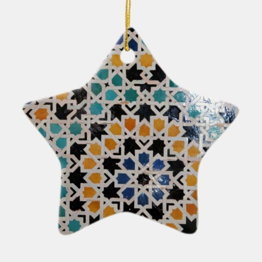 アルハンブラの壁のタイル#9 セラミックオーナメント (正面)