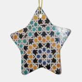 アルハンブラの壁のタイル#9 セラミックオーナメント (左)