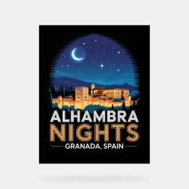 アルハンブラの夜 - スペイン グラナダ 旅行 アート アクリルサイン