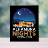 アルハンブラの夜 - スペイン グラナダ 旅行 アート アクリルサイン (ニュートラル)