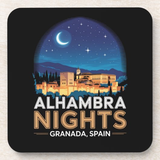 アルハンブラの夜 - スペイン グラナダ 旅行 アート コースター (正面)