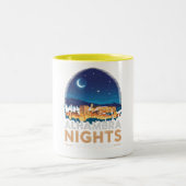アルハンブラの夜 - スペイン グラナダ 旅行 アート ツートーンマグカップ (中央)