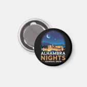 アルハンブラの夜 - スペイン グラナダ 旅行 アート マグネット (正面/裏面)