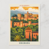 アルハンブラグラナダスペインエレガントヴィンテージトラベル ポストカード (正面)