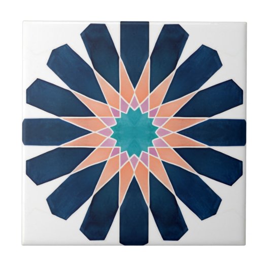 アルハンブラタイルカラフル花 タイル (正面)