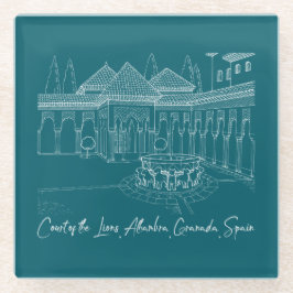 アルハンブラライオンズの裁判所2 ガラスコースター