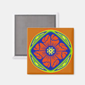 アルハンブラ花タイルサークル マグネット (正面/裏面)