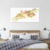 アルハンブラ・グラナダ・スペイン。パレ王室のス キャンバスプリント (インサイチュ (寝室))