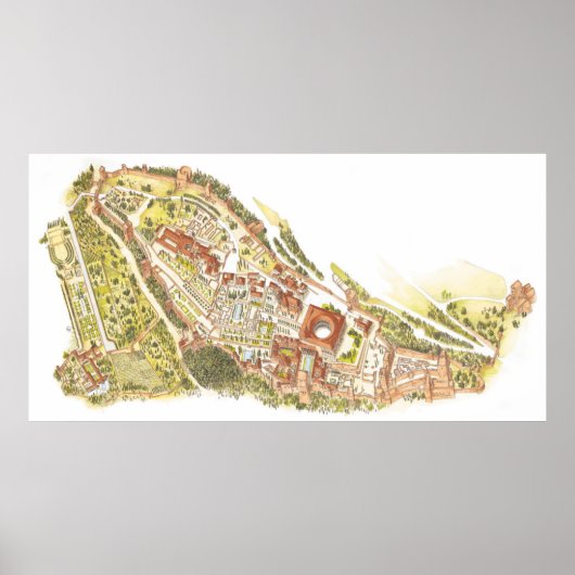 アルハンブラ・グラナダ・スペイン。空中表示 ポスター (正面)