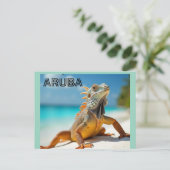 アルバでビーチを楽しむトカゲ シーズンポストカード (スタンド正面)