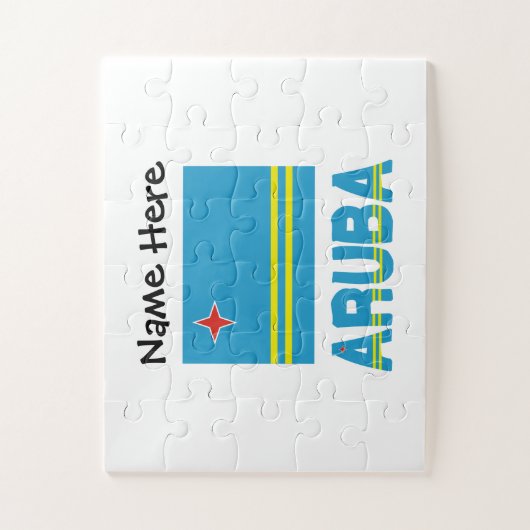アルバとアルバの国旗カスタマイズ商品 ジグソーパズル (縦)