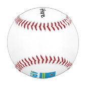 アルバとアルバンの国旗あなたの名前 野球ボール (裏面)