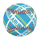 アルバとアルバンの国旗があなたの名前と並べて 野球ボール (裏面)