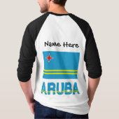 アルバとアルバンパーソナライズされた国旗の長袖 Tシャツ (裏面)