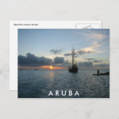 アルバにサンセット&ボート ポストカード (正面/裏面)