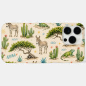 アルバのディビの木、ロバ、イグアナ、サボテン Case-Mate iPhoneケース (裏面 (横))