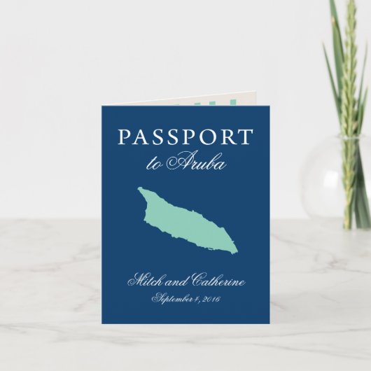 アルバのパスポートウェディング（ディヴィディヴィの木） 招待状 (正面)