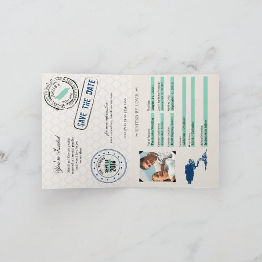 アルバのパスポートウェディング(ディヴィ・ディヴィの木) 招待状 (内部)