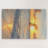 アルバのビーチクラブ日没 ジグソーパズル (横)