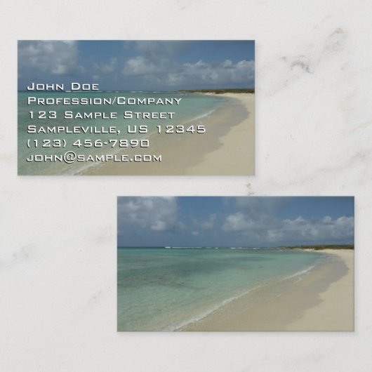 アルバのビーチII 美しい自然の風景 名刺 (正面/裏面)