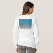 アルバのペリカンのポストの女性の長袖のワイシャツ Tシャツ (裏面フル)