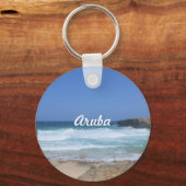 アルバのボカ・ケトで波が砕ける キーホルダー (正面)