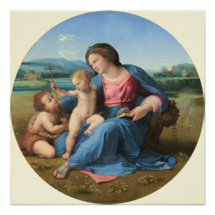 アルバのマドンナ、c. 1510年(パネルの油) ポスター
