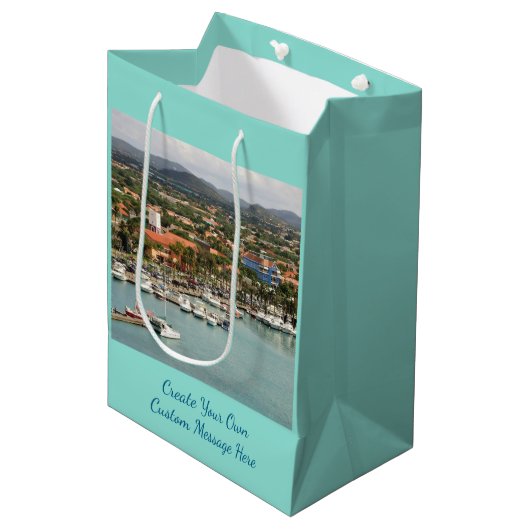 アルバのマリーナのカスタム ミディアムペーパーバッグ (正面アングル)