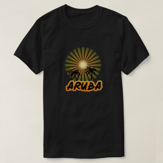アルバのヤシの木のシルエット Tシャツ (デザイン正面)