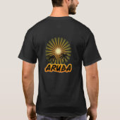 アルバのヤシの木のシルエット Tシャツ (裏面)
