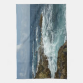 アルバのロッキーコーストとブルー海 キッチンタオル (縦)