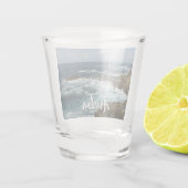 アルバのロッキーコーストとブルー海 ショットグラス (裏面)