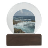 アルバのロッキーコーストとブルー海 スノーグローブ (裏面)