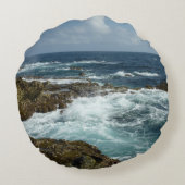 アルバのロッキーコーストとブルー海 ラウンドクッション (裏面)