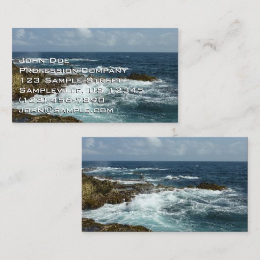 アルバのロッキーコーストとブルー海 名刺 (正面/裏面)