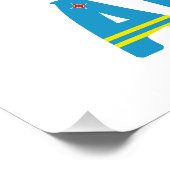 アルバの国旗 黒 パーソナライズ , ポスター (コーナー)