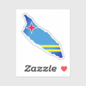 アルバの地図の国旗 シール (シート)